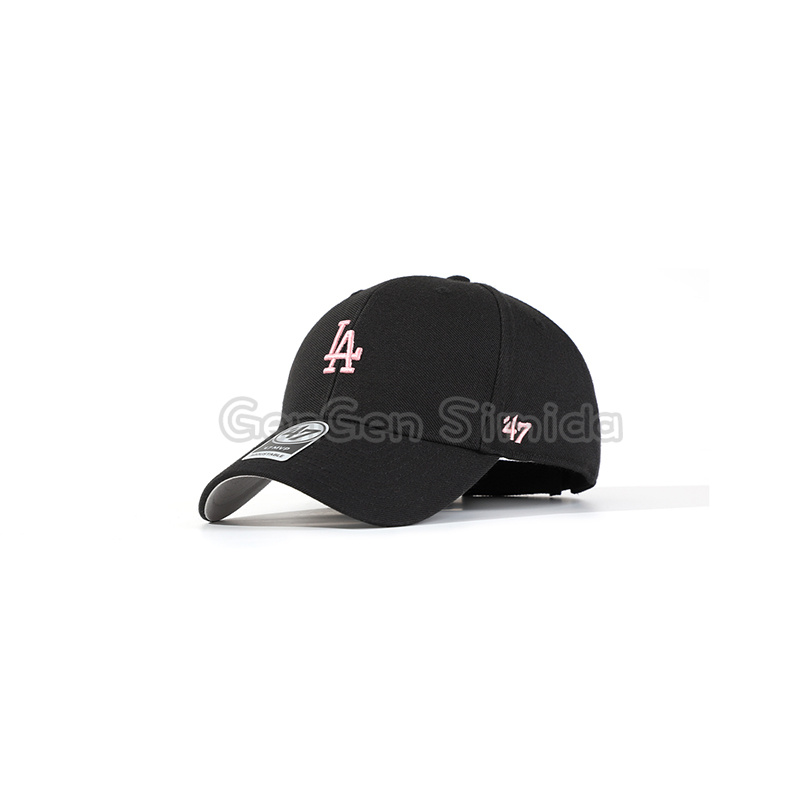 47brand MVP 小标硬顶黑色粉标LA棒球帽复古美式户外休闲鸭舌帽