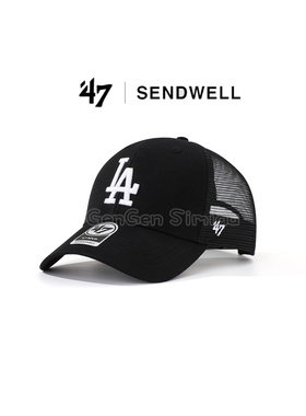 47brand帽子硬顶网帽LA棒球帽复古户外旅游钓鱼显脸小遮阳鸭舌帽