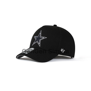 47brand 硬顶黑色NFL达拉斯牛仔队高顶加深五片棒球帽运动帽 MVP