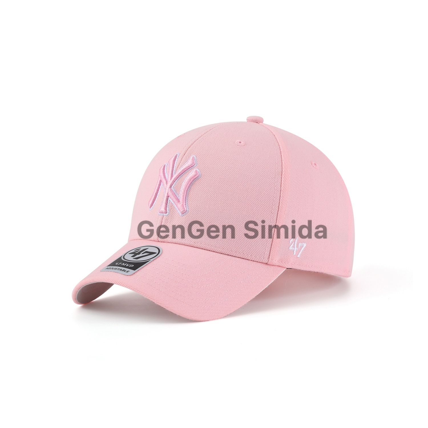 47brand MVP 硬顶粉色白标NY棒球帽美式复古情侣休闲复古鸭舌帽