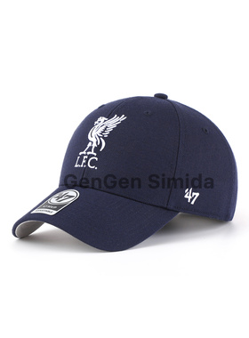 47brand MVP 硬顶藏青色白标利物浦足球队棒球帽复古户外鸭舌帽