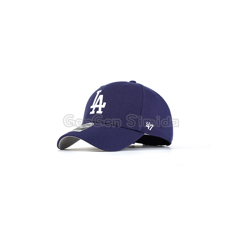 47brand MVP 系列硬顶藏青色大标LA棒球帽运动NY美式遮阳鸭舌帽