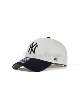 47brand MVP 硬顶大标米色藏青NY棒球帽美式显脸小春游遮阳弯檐帽