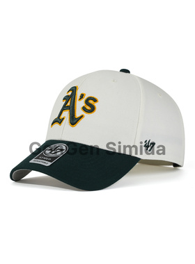 47brand MVP 硬顶米色拼绿色AS奥克兰运动队棒球帽运动出游弯檐帽