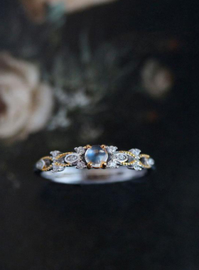 月光石日系轻奢细款尾戒S925银