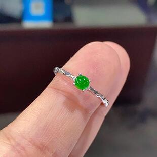 2024新款镀925银镶嵌戒指女蛋面玉指环活口戒面简约款气质百搭