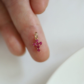 镀s925银镶嵌玫红钻十字架吊坠女个性 潮流日韩高档气质锁骨链