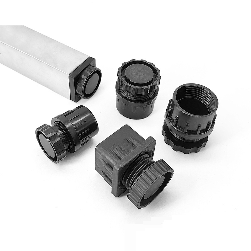 50*50方货架正方形塑料地脚不锈钢脚垫圆可调多规格撑脚方管不锈