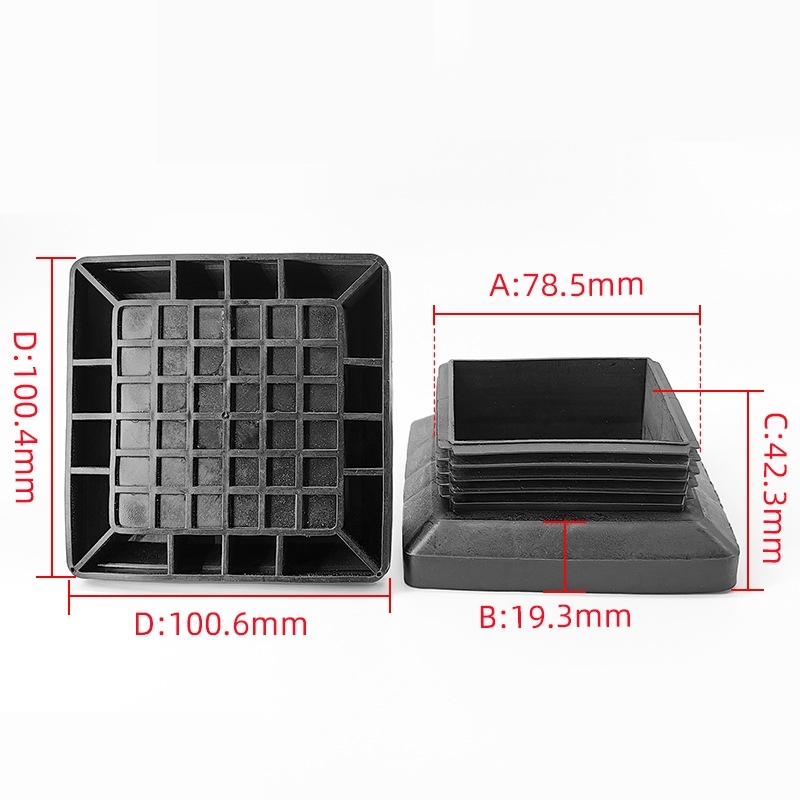 帽铝合金圆管堵头长方形方管塑料堵头黑色堵帽管内塞头盖堵帽堵盖