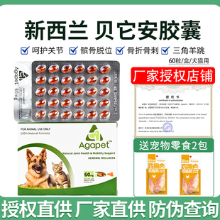 新西兰贝它安宠物软骨素绿贻贝油狗狗猫咪关节炎骨刺安它诺Agapet
