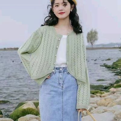 薄款毛衣外套开衫女春季2