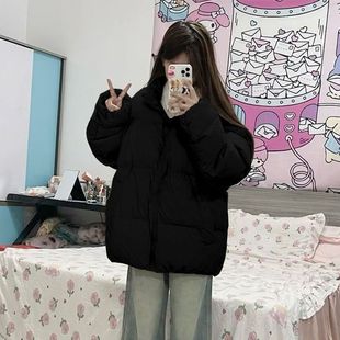 保暖百搭宽松休闲立领棉服面包服潮款 甜美简约慵懒风棉服女秋冬季