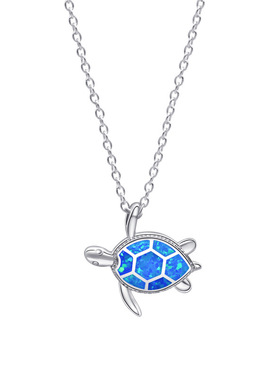 时尚幻彩项链纯银不褪色女925银