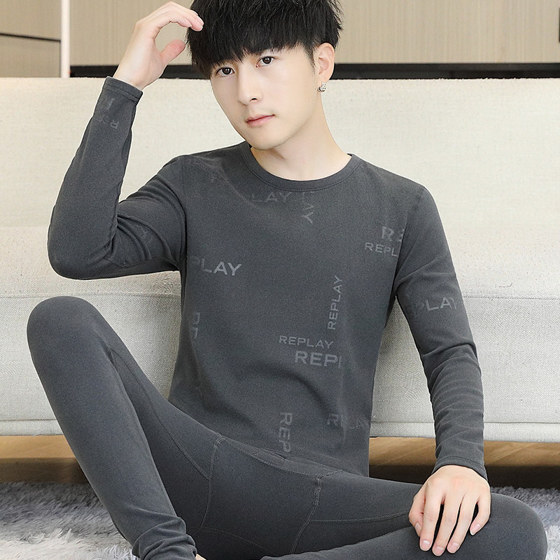 青少年秋衣秋裤男套装德绒发热睡衣一套初中学生2025新款保暖内衣
