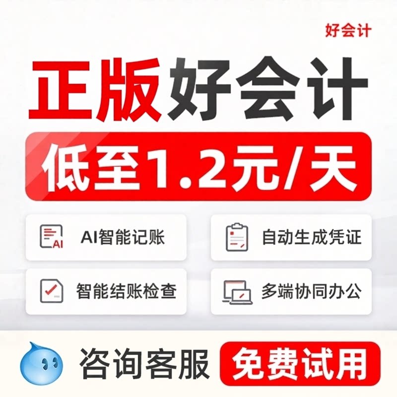 财务软件好会计记账报税报表专用AI软件订阅/Tok