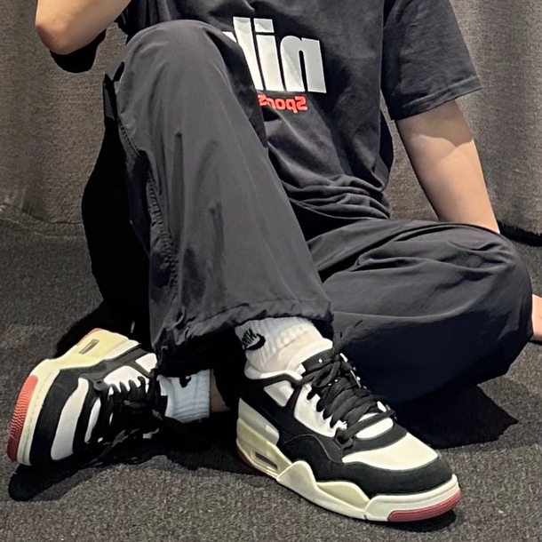 耐克男鞋Air Jordan 4 AJ4RM秋冬黑白熊猫低帮复古篮球鞋FQ7939
