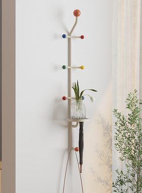 北欧风入户玄关多功能置物架墙上创意挂衣架子家用卧室壁挂衣帽架