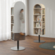 北欧创意全身镜家用可旋转全身镜落地镜柜多功能置物架杂志架书架
