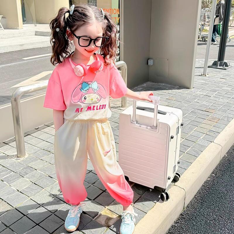 女童套装衣服短袖夏装2025新款女宝宝洋气时髦儿童夏季库洛米薄款