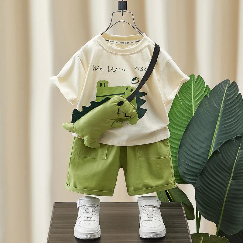 男童夏季套装2024新款男孩帅气夏装纯棉儿童衣服短袖童装小童夏款