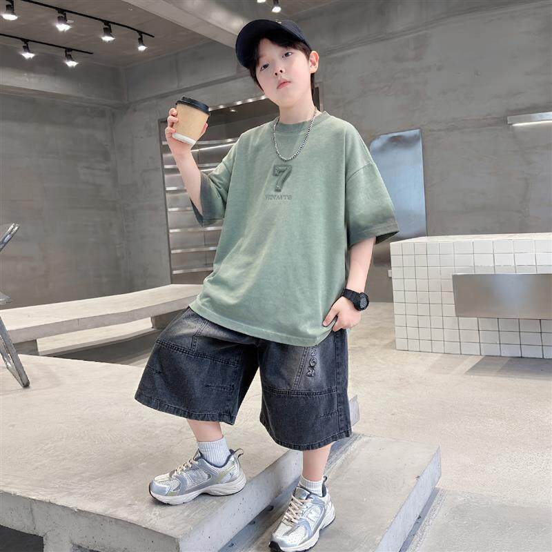 童装男童夏装套装2026新款夏季薄款运动夏款男孩大儿童短袖酷帅潮