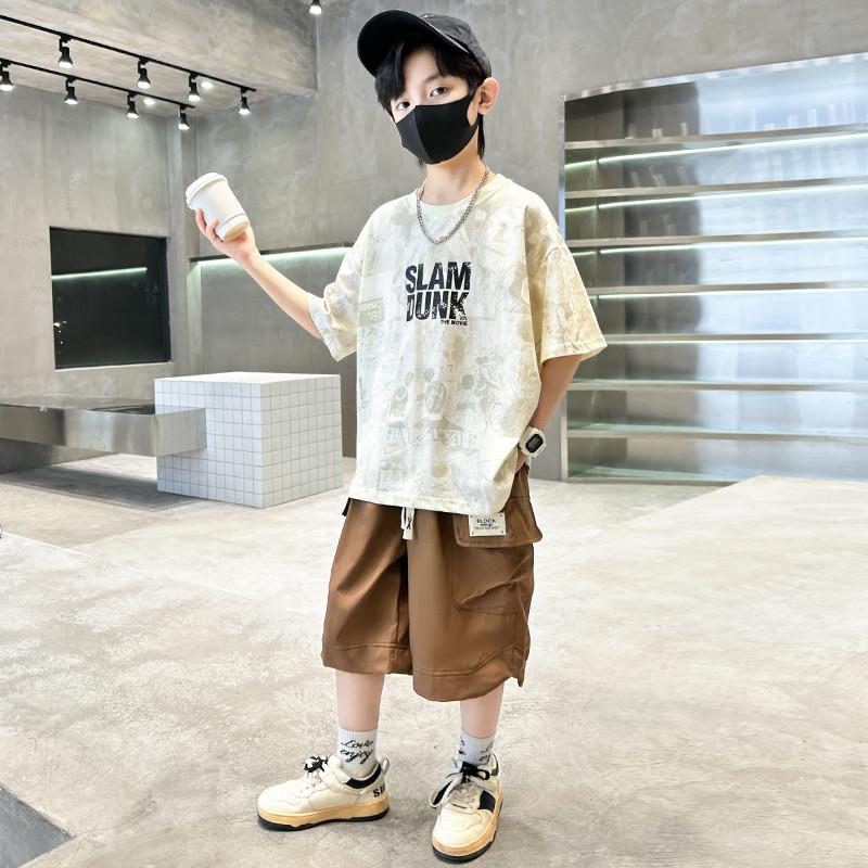 男童夏装套装2025新款儿童装夏款运动薄款中大童男孩夏季酷帅气潮