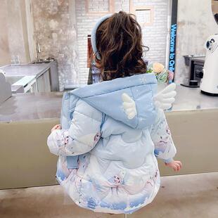 女宝宝棉衣冬装洋气可爱儿童加绒外套2三4到5五6七岁女童爱莎棉服