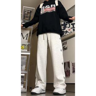 男童运动裤春秋季薄绒儿童街舞卫裤直筒垂感阔腿长裤学生裤子春款