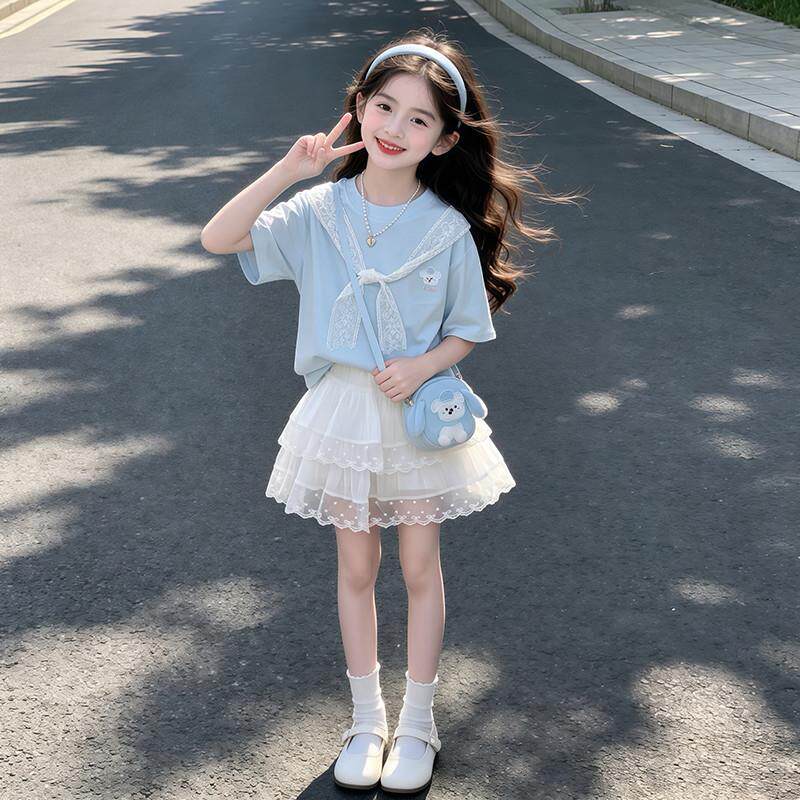 女童夏季套装2026新款今年流行爆款超火儿童独特漂亮夏装大童裙子图片