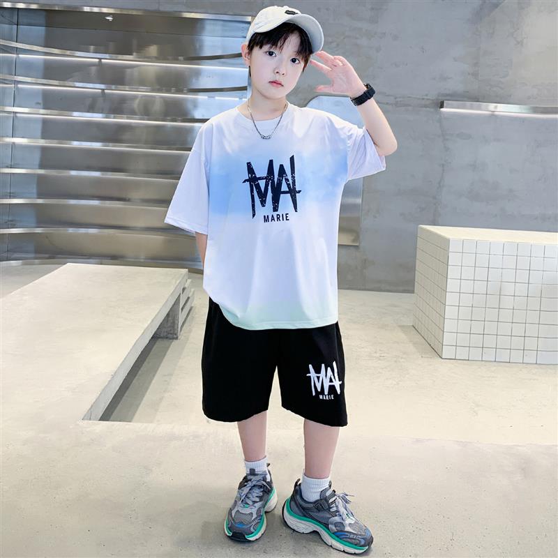 男童夏装套装夏季2026新款儿童速干运动服中大童薄款男孩帅气时髦