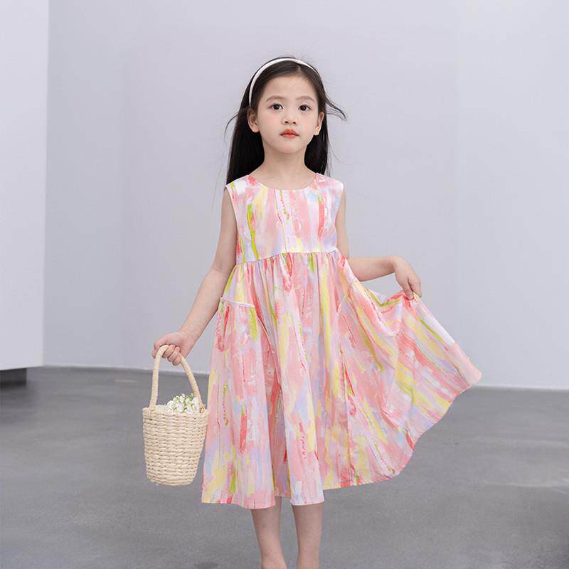 女童连衣裙2025夏装新款儿童海边裙子童装纯棉碎花裙大童薄夏装裙