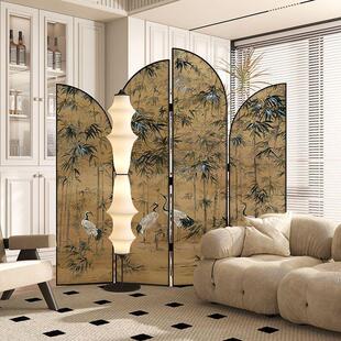 小红书新中式屏风隔断客厅折叠移动办公室卧遮挡法式中古国风折屏