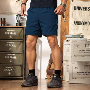 子 户外跑步弹力4分裤 藏青色速干透气运动短裤 男健身四分2025夏季