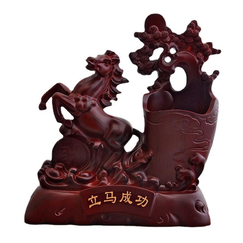 包邮创意马笔筒摆件书房桌面文具收纳盒笔架老板教师办公桌装饰品