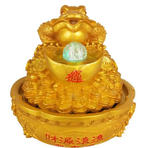 古典大号金蟾流水摆件招财流水喷泉客厅装饰工艺品办公室摆件