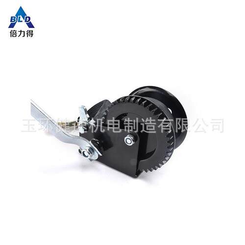 手动手摇双齿轮耐磨绞盘稳定性绞车1600磅(lbs)配织带钢丝绳