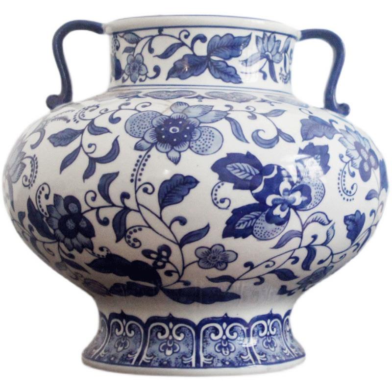 水培花器陶瓷青花瓷花瓶插花瓷瓶中式复古瓷器青花装饰品摆件
