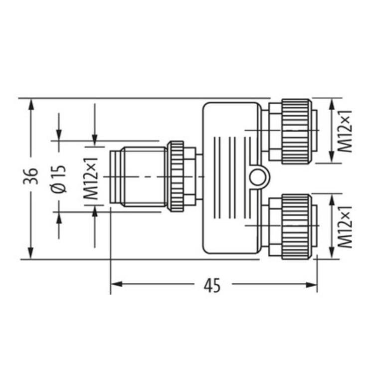 7000-41121-0000000 MURR T-型头 M12公直头-M12双母直头5芯全新