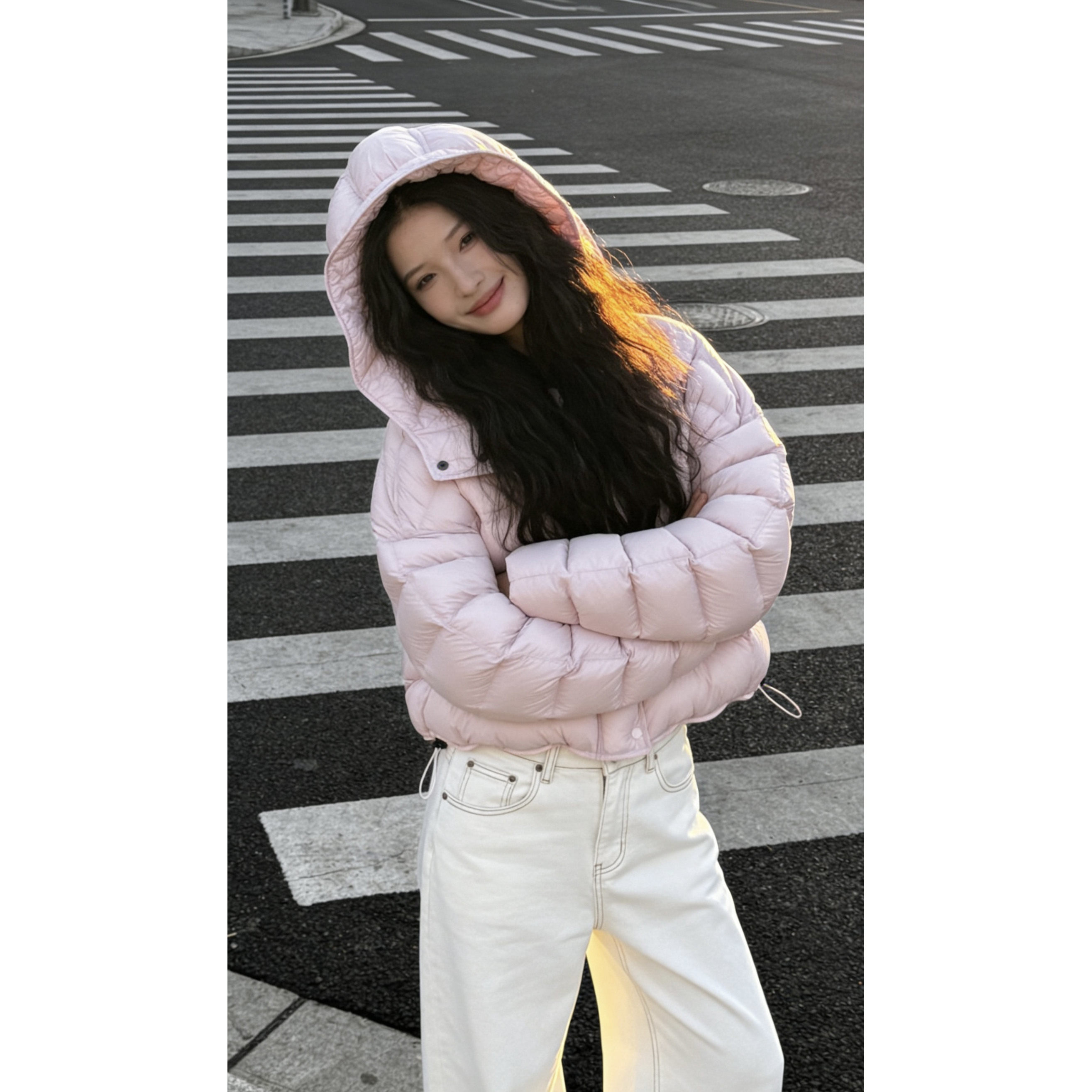 泡芙排骨羽绒服外套90白鸭绒