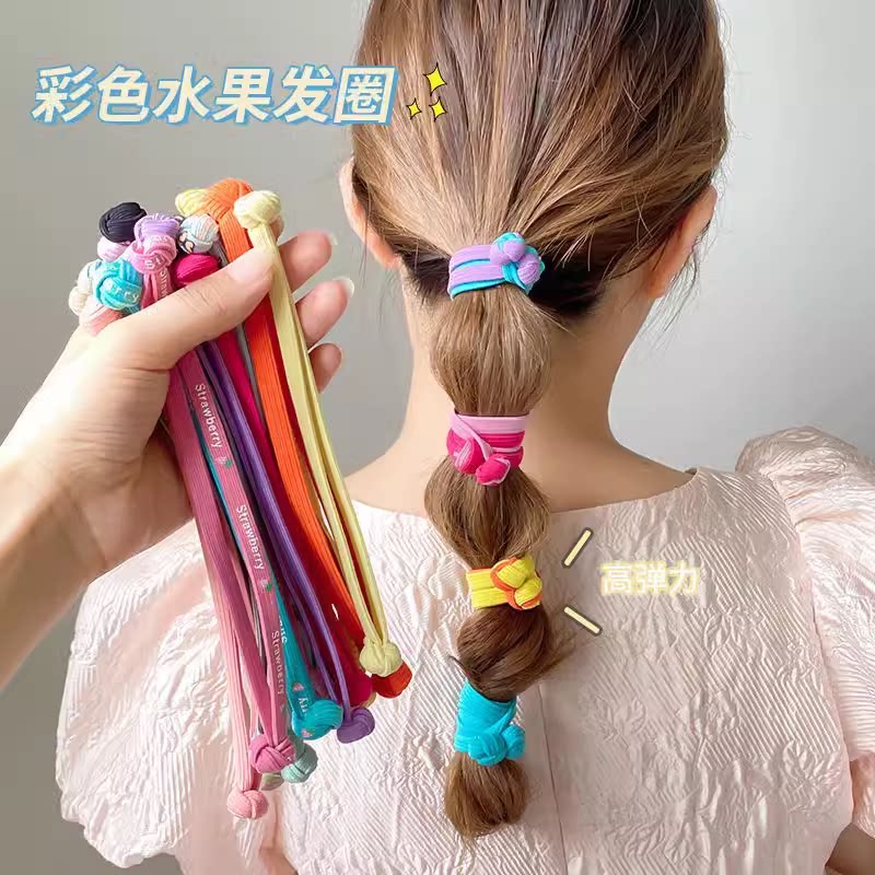 儿童头饰夏女童扎头发橡皮筋发圈女孩发绳打结头绳中国结双头皮筋