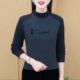 撞色半高领德绒保暖打底衫 上衣 刺绣洋气妈妈装 女2025年秋冬季 新款