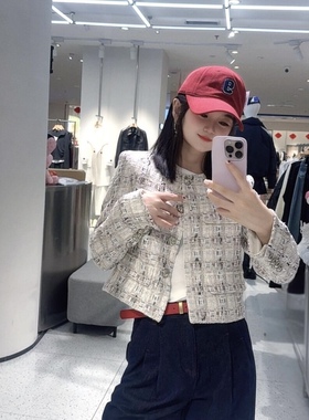 ariosea艾诺丝单官方旗舰店2026春新款粗花呢短款外套女BR101181