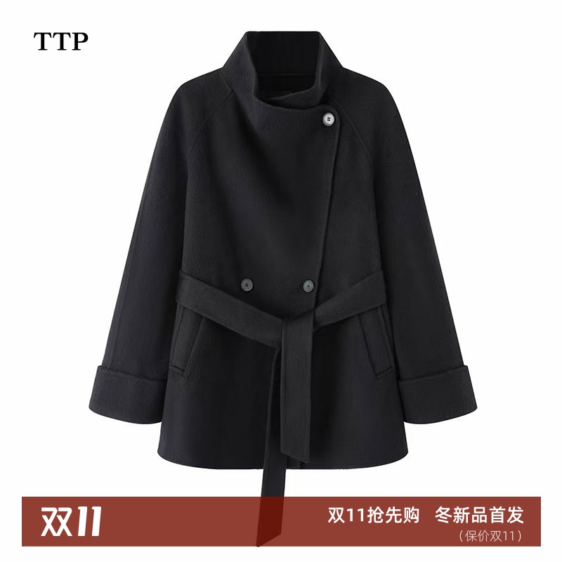 宽松通勤收腰小香风毛呢外套大衣