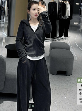 ariosea艾诺丝单官方旗舰店2025秋冬新假两件卫衣裤套装AR604114