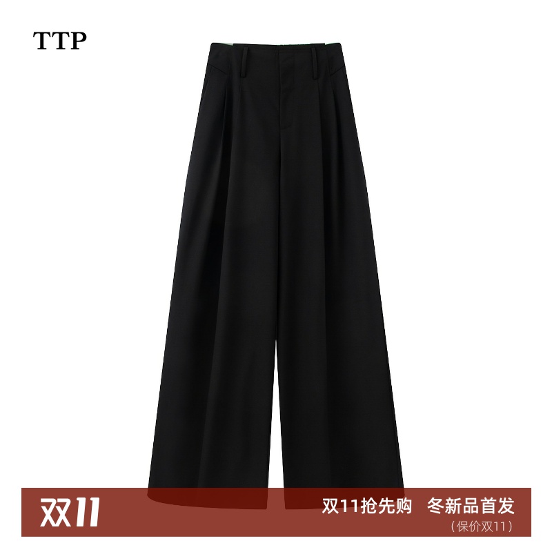 时尚高腰直筒裤百搭休闲裤