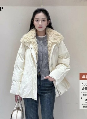 ariosea艾诺丝单官方旗舰店2025冬新专柜同款毛领羽绒服AR004015