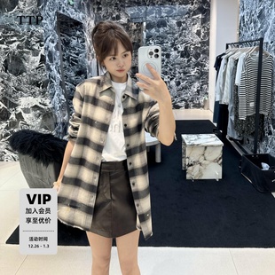 2025秋新品 TTP家衬衫 绵羊毛长绒棉复古格纹3SHT014 NOIR系列
