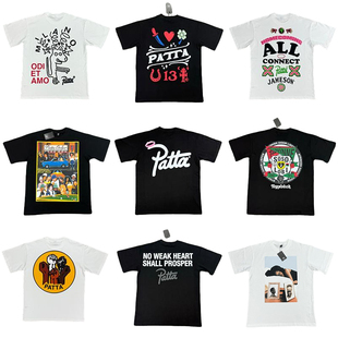 T恤tee 高街休闲宽松男女情侣半袖 PATTA美式 字母印花小众联名短袖