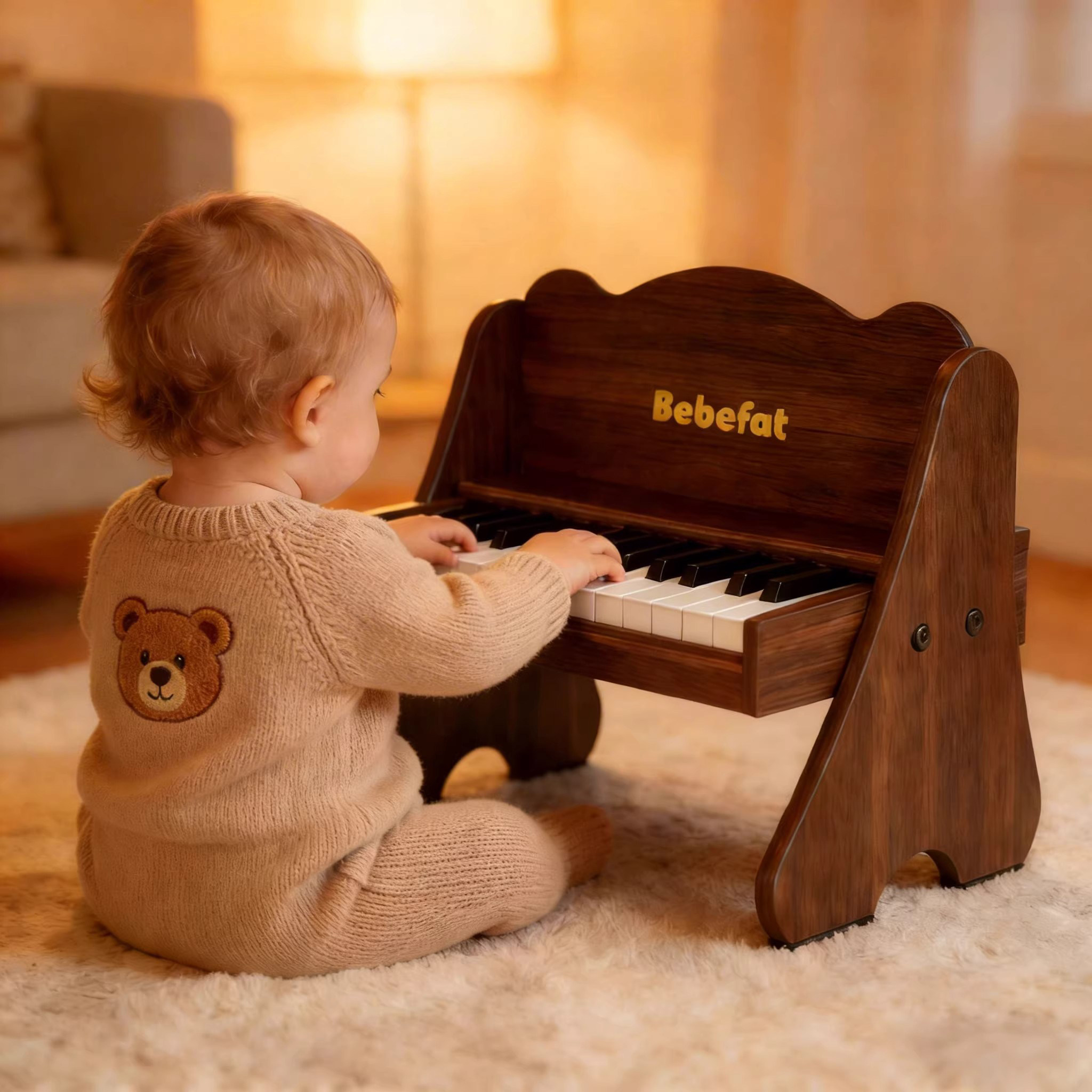 Aiya木质儿童小钢琴婴儿周岁电子琴宝宝钢琴男孩女孩幼儿玩具礼物