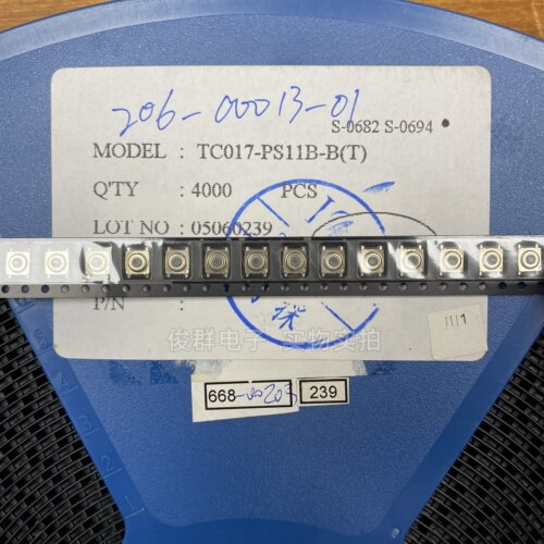 进口TC017-PS11B-B(T)轻触按键开关微动防水按钮贴片4脚5*5*1.5mm